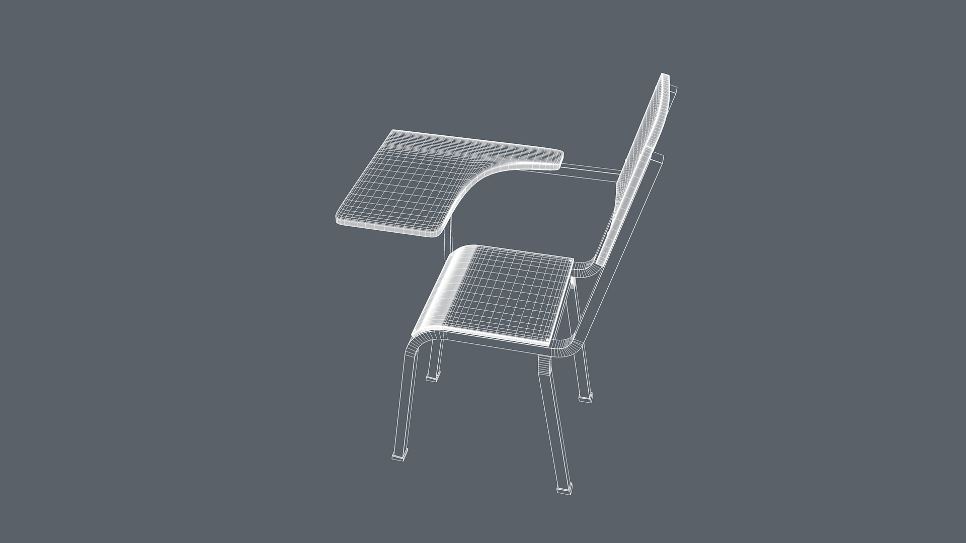 School Chair 3D model_11