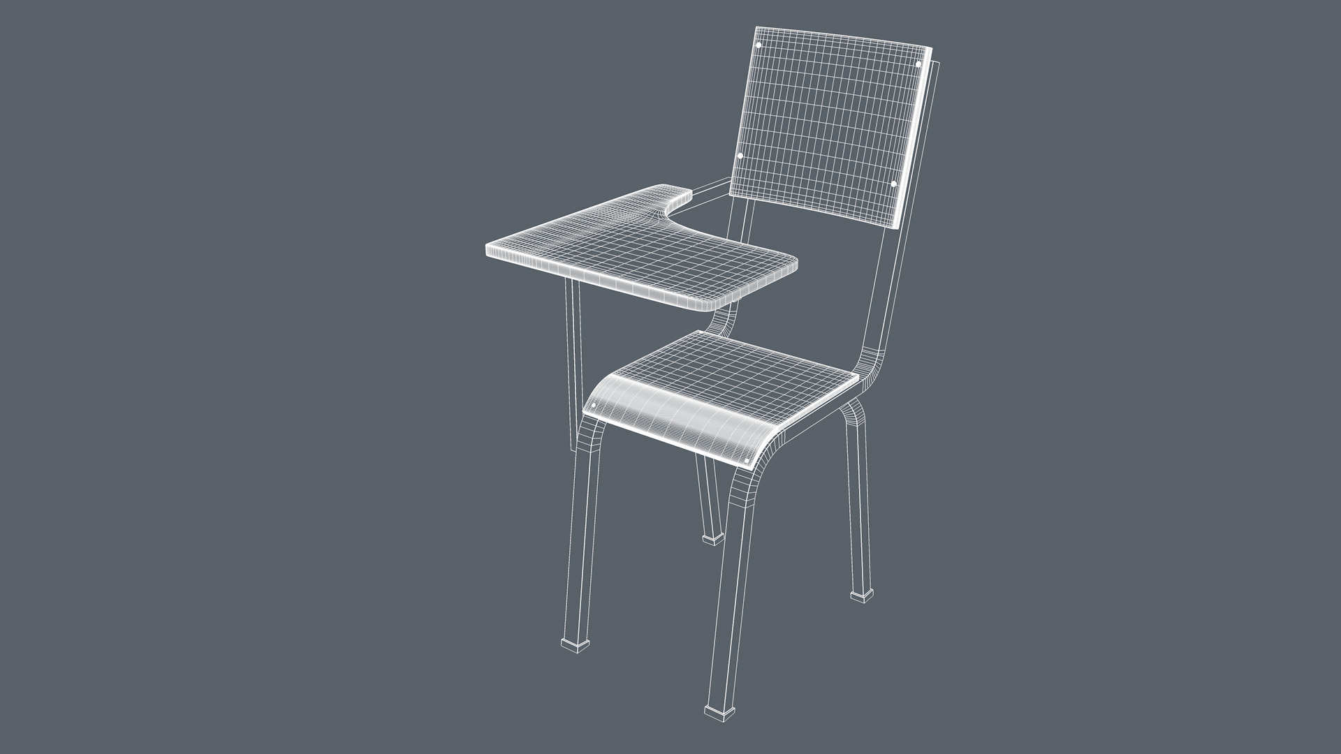 School Chair 3D model_8