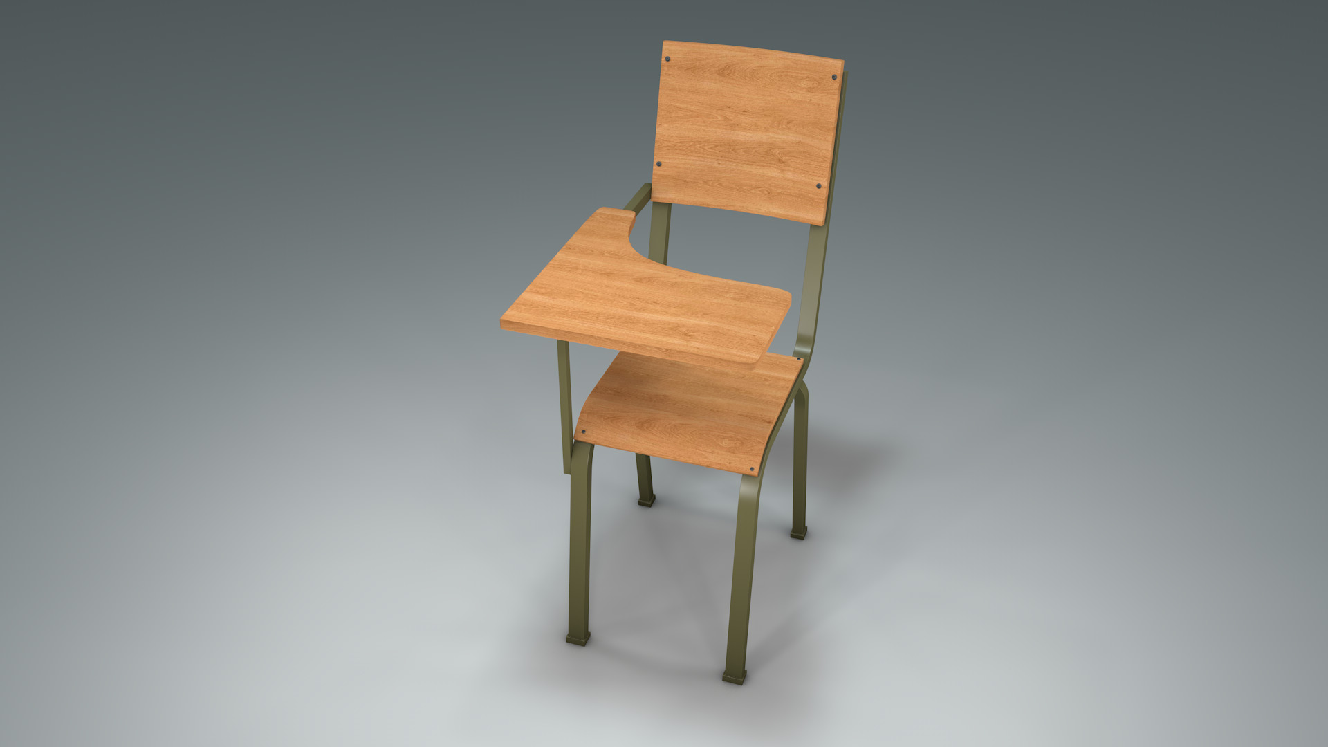 School Chair 3D model_4