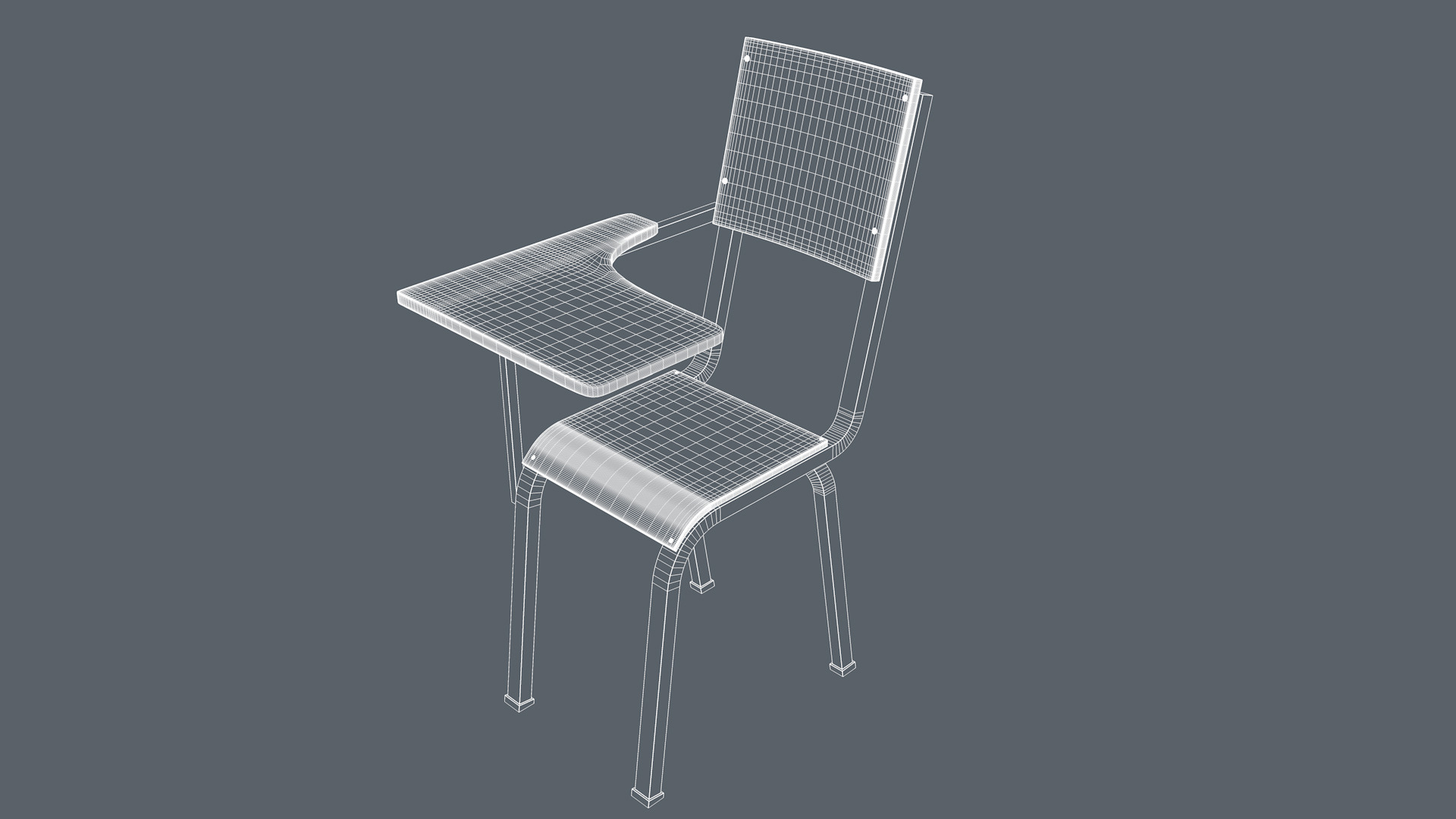 School Chair 3D model_15