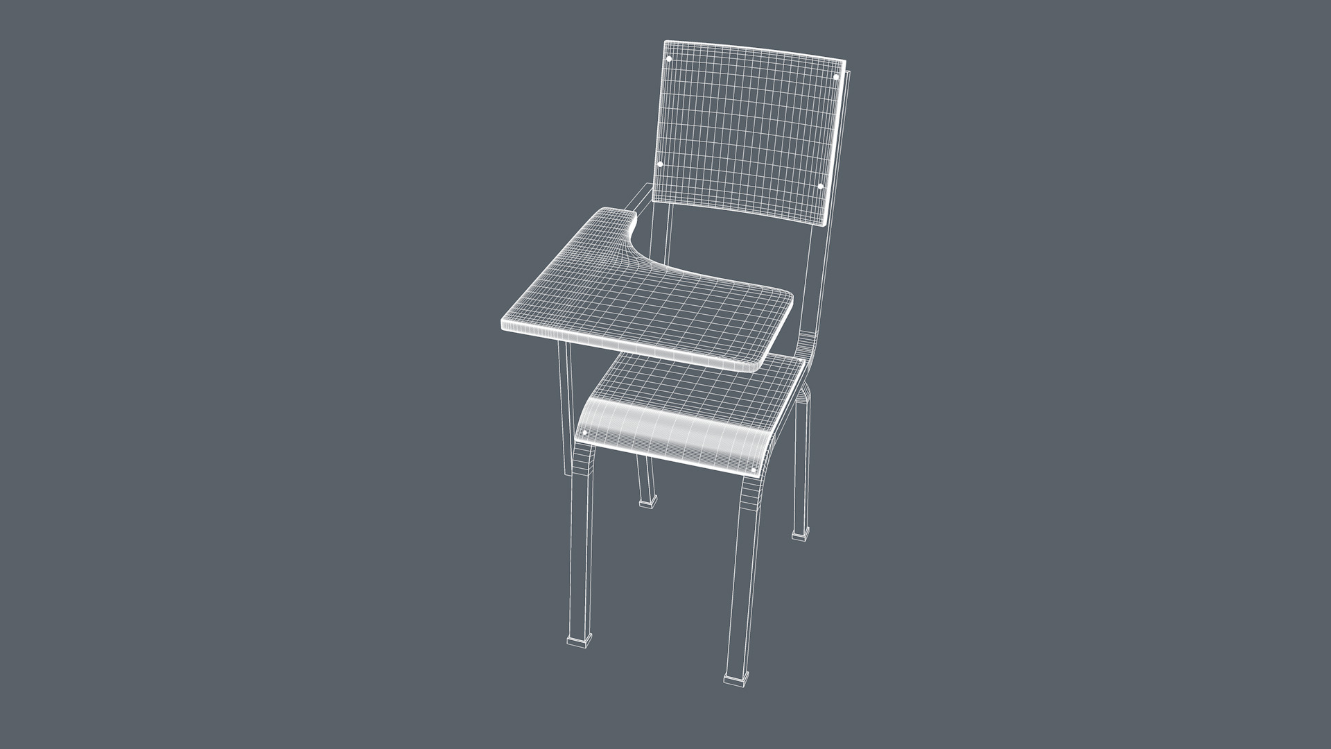 School Chair 3D model_12