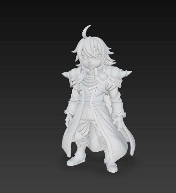 Fantasy War Lord Highly Detailed Armored Anime Character 3D model_13