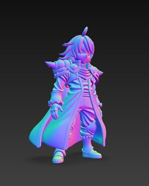 Fantasy War Lord Highly Detailed Armored Anime Character 3D model_10