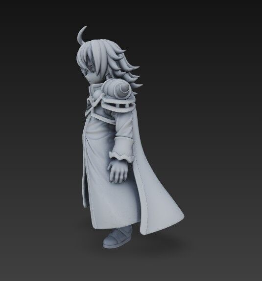 Fantasy War Lord Highly Detailed Armored Anime Character 3D model_6