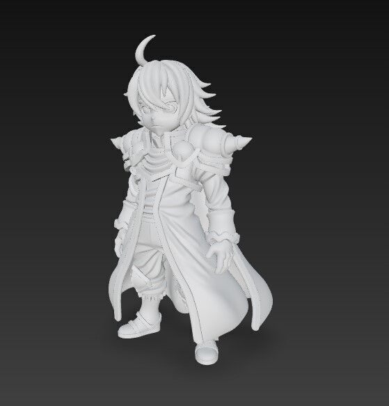 Fantasy War Lord Highly Detailed Armored Anime Character 3D model_19