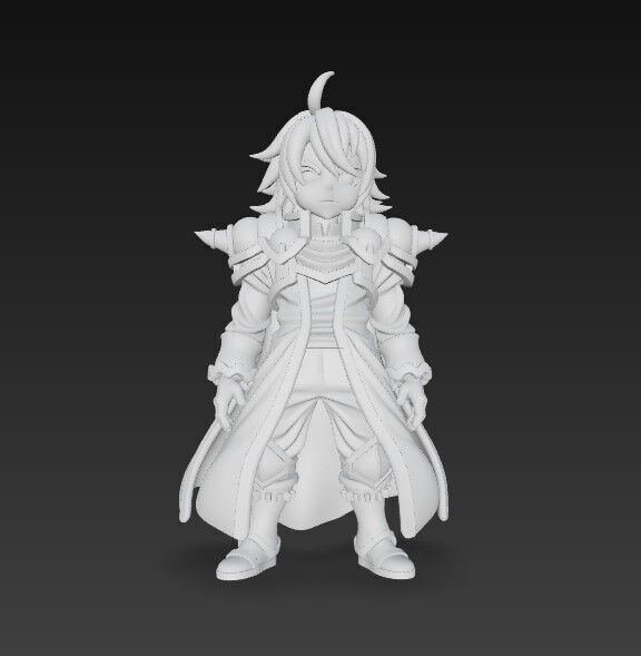Fantasy War Lord Highly Detailed Armored Anime Character 3D model_20