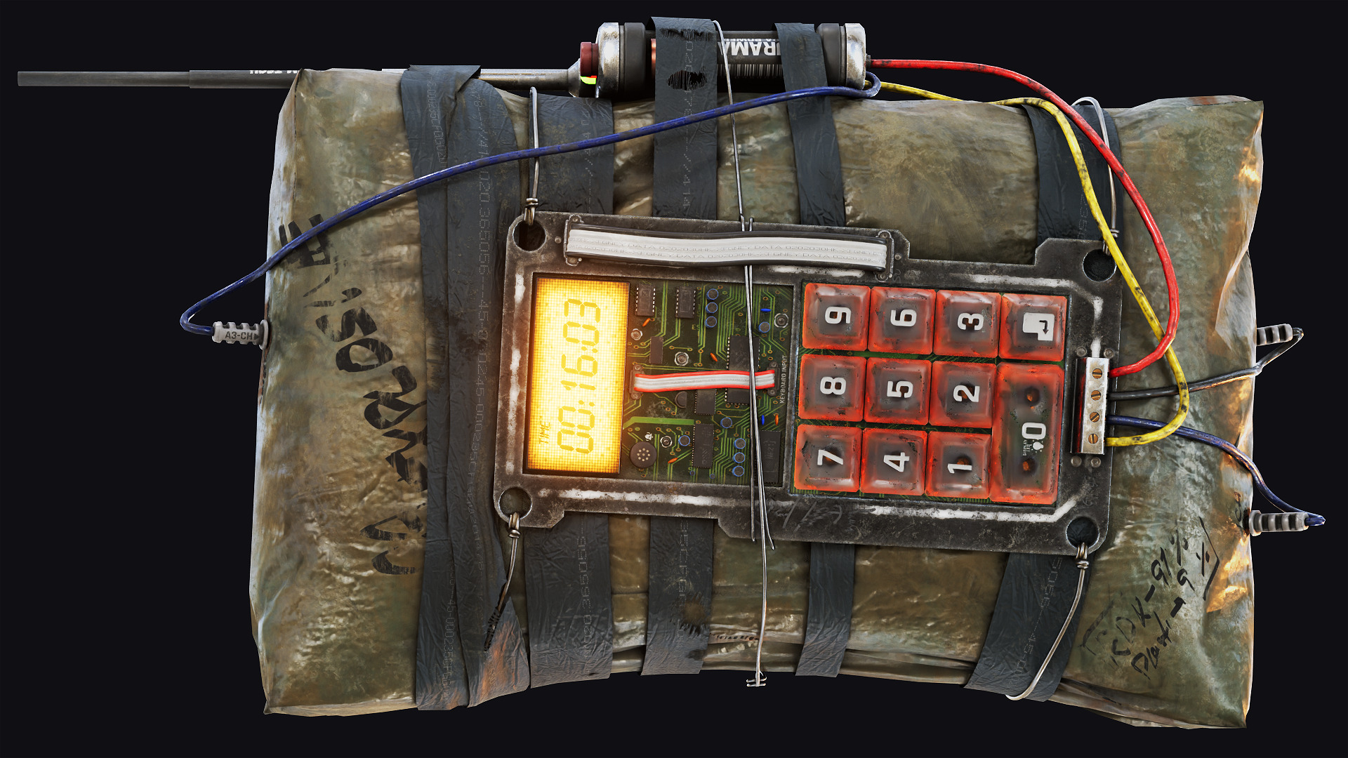 C4 explosive Low-poly 3D model_6