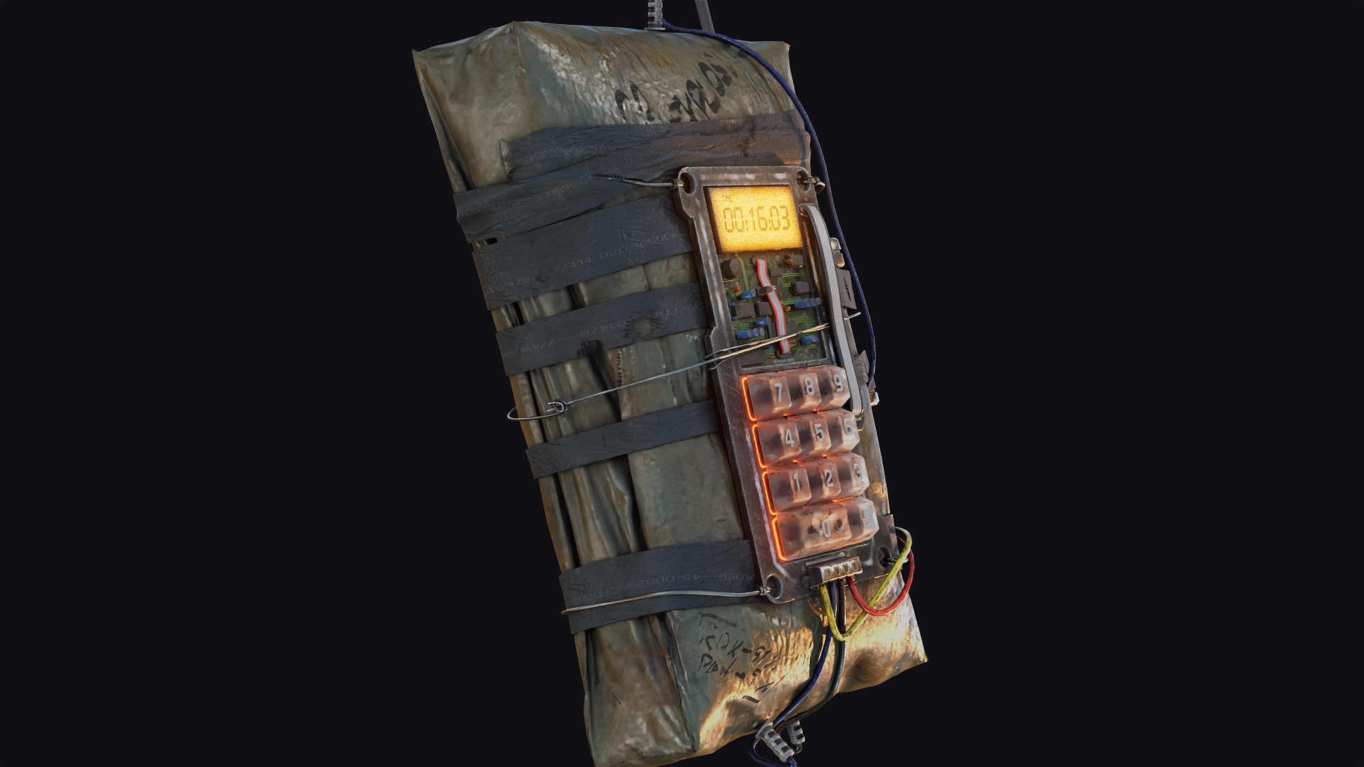 C4 explosive Low-poly 3D model_2