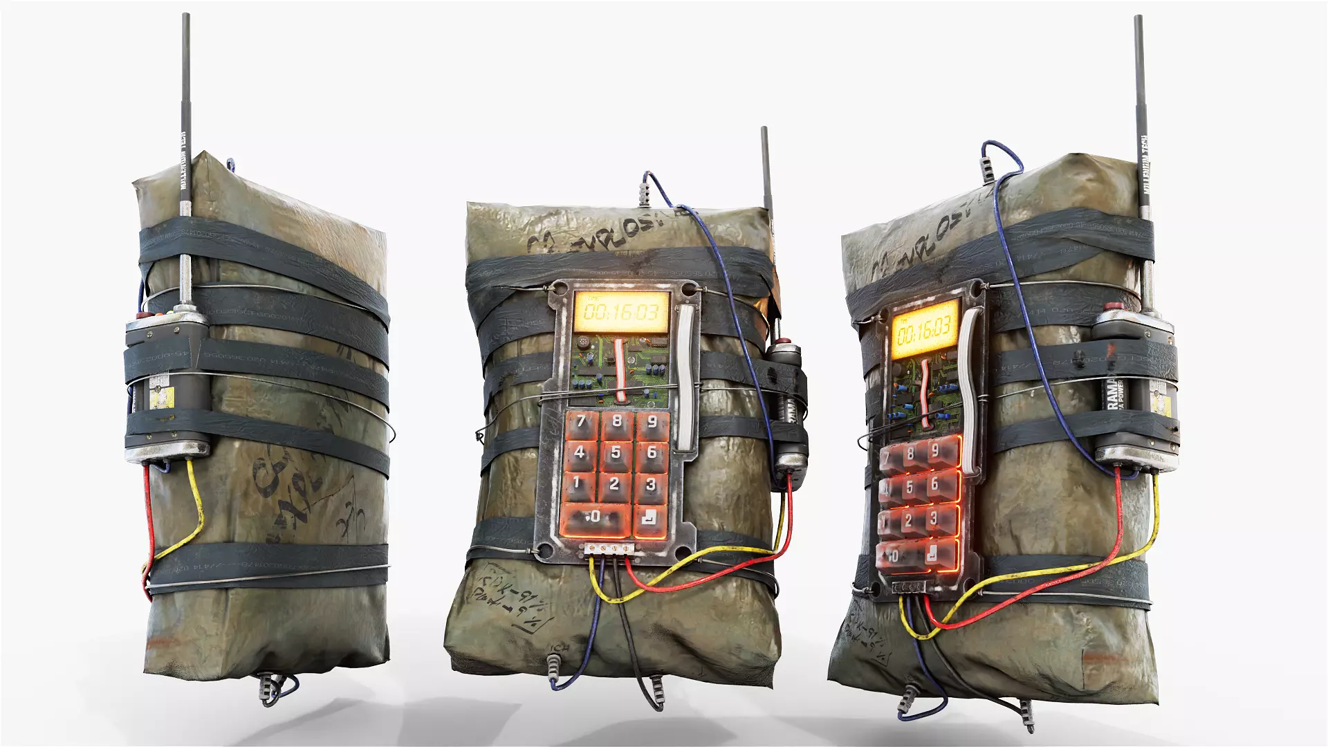 C4 explosive Low-poly 3D model_0