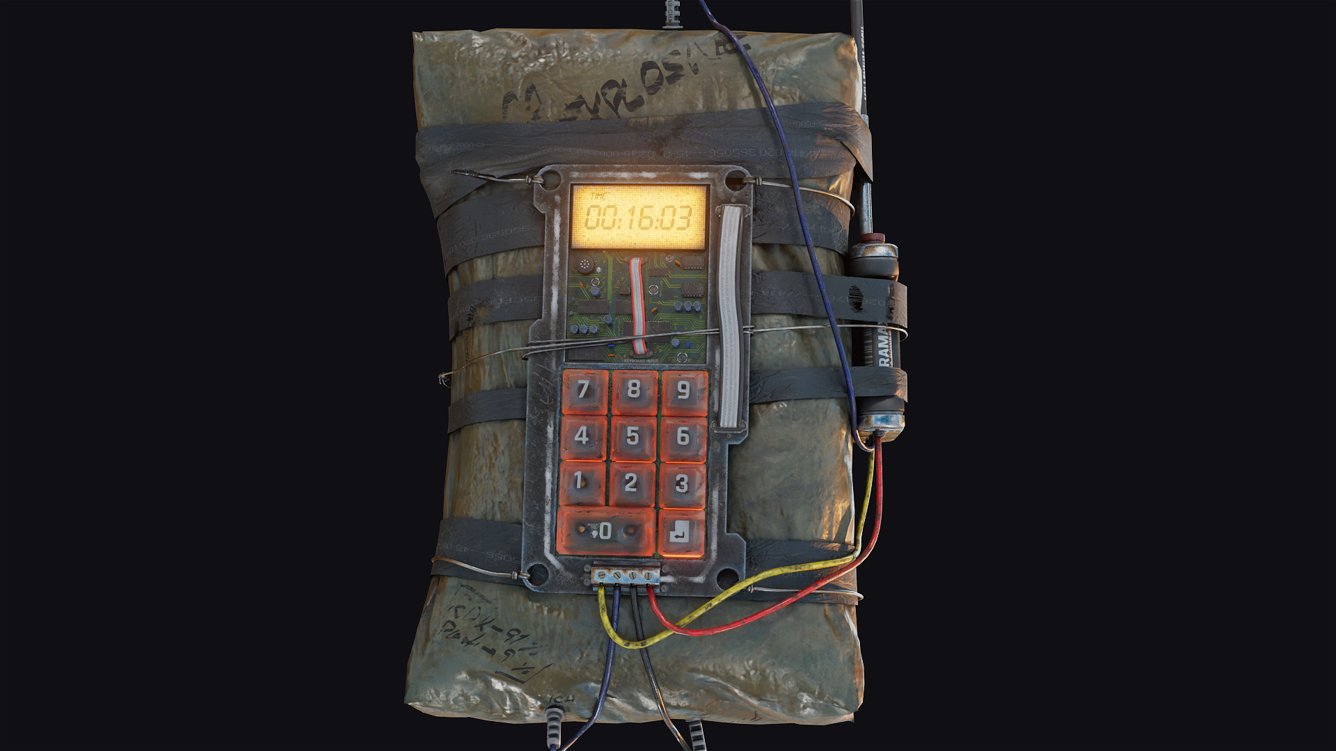 C4 explosive Low-poly 3D model_1