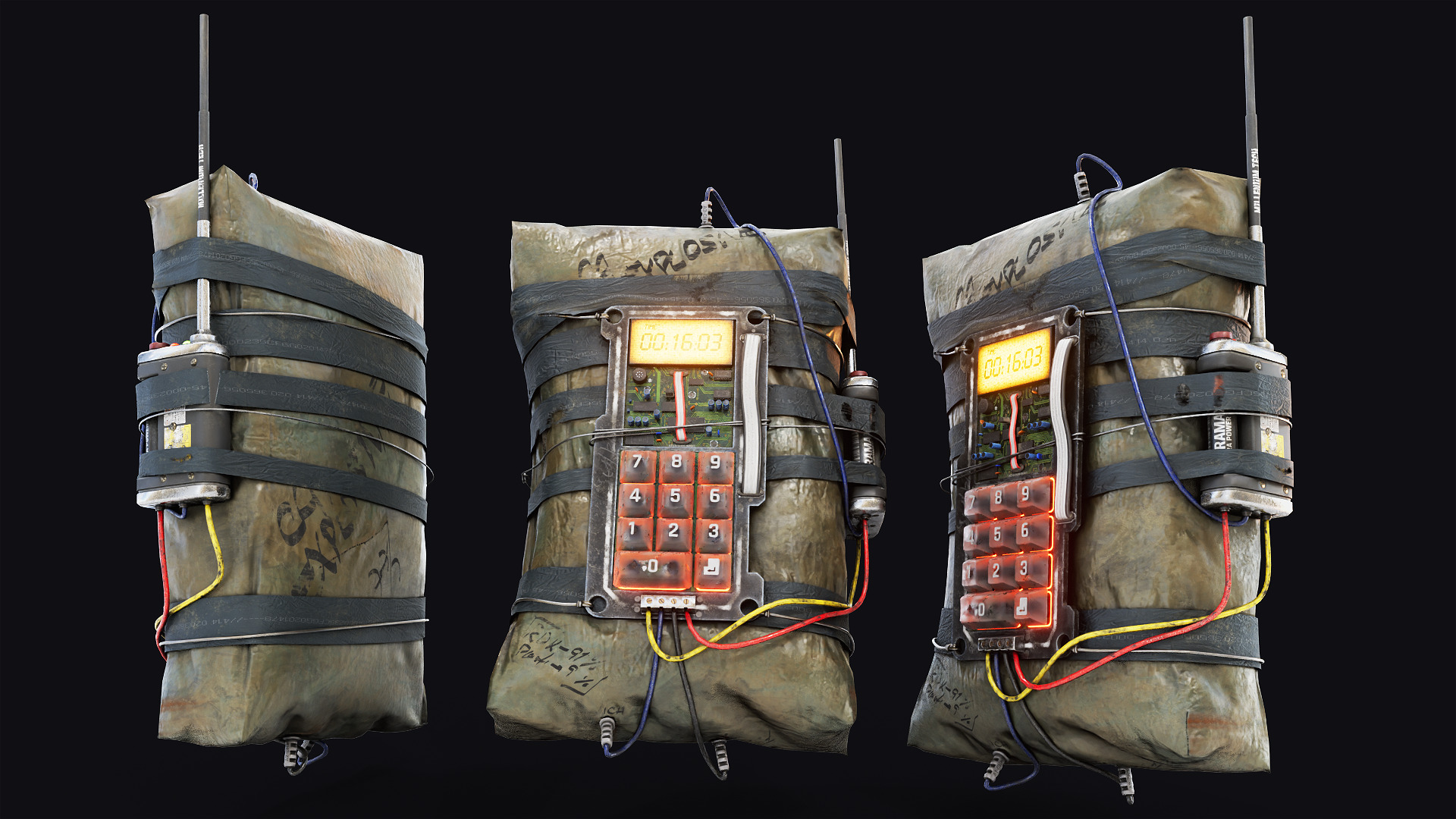 C4 explosive Low-poly 3D model_5