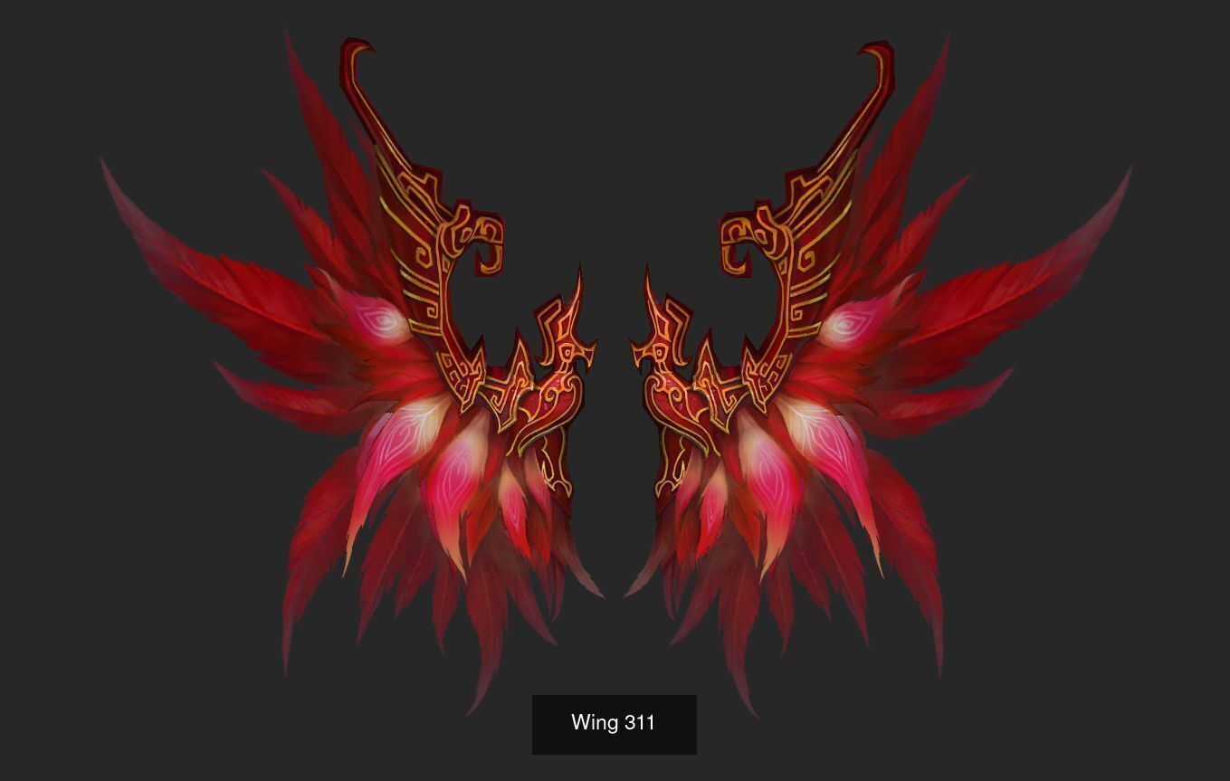 Pack With 25 Wings Part 13 3D Model Collection_18