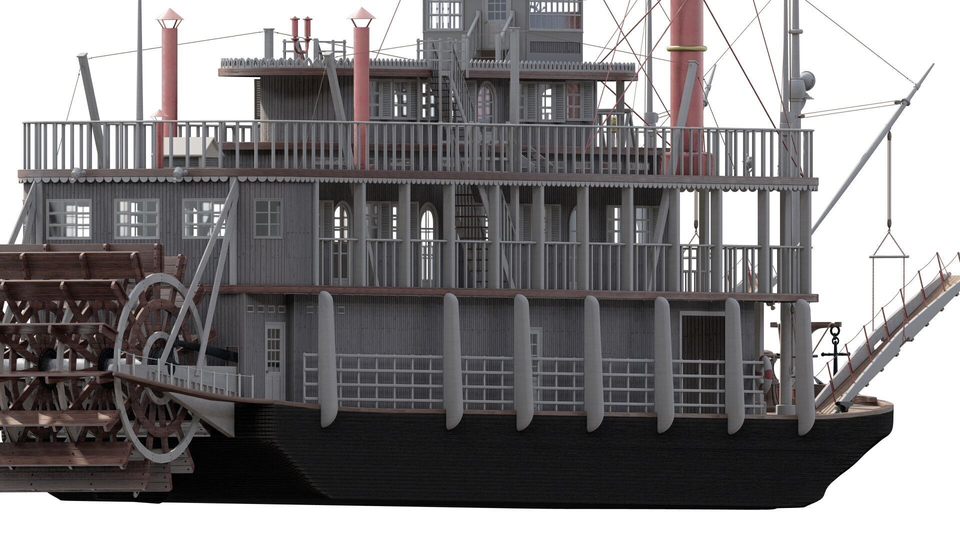AMERICAN STEAM SHIP 3D model_5