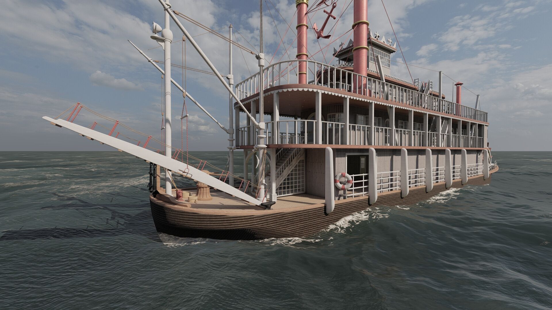 AMERICAN STEAM SHIP 3D model_9