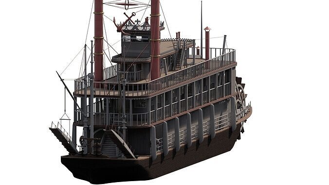 AMERICAN STEAM SHIP 3D model