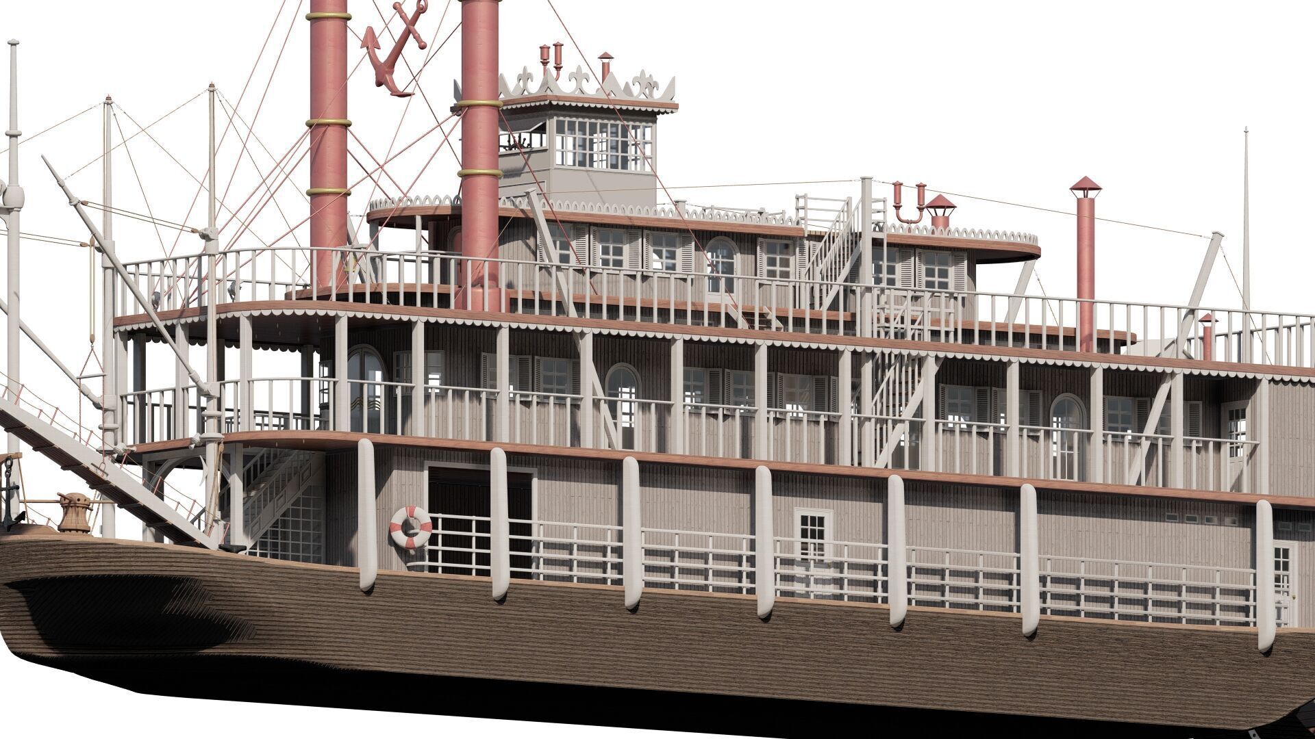 AMERICAN STEAM SHIP 3D model_2