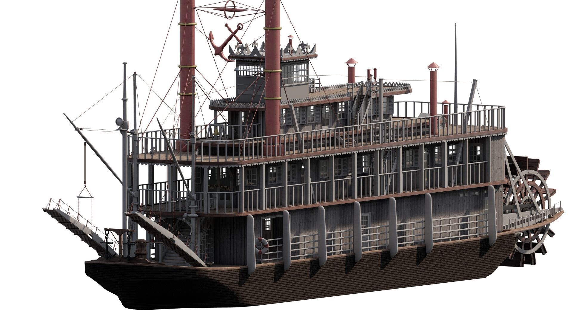 AMERICAN STEAM SHIP 3D model_1