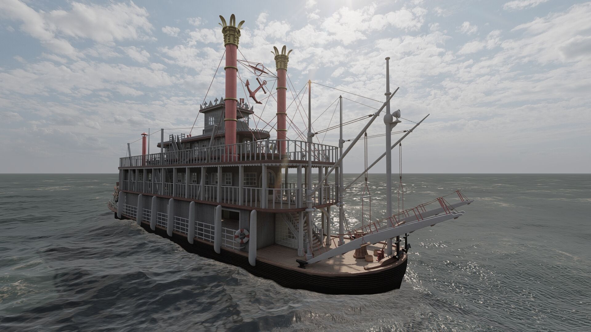 AMERICAN STEAM SHIP 3D model_7