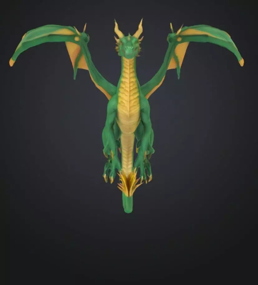 A 3D flying dragon 3D print model