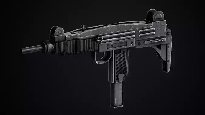 Uzi Gun  Low-poly 3D model