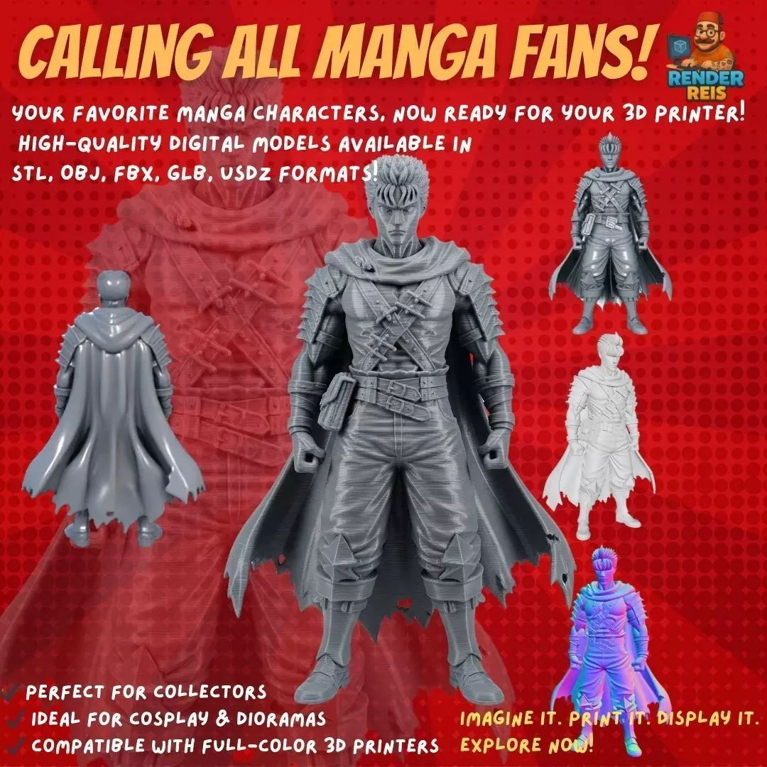 Dark Blade Master Epic Warrior 3D Print Model 3D model_0