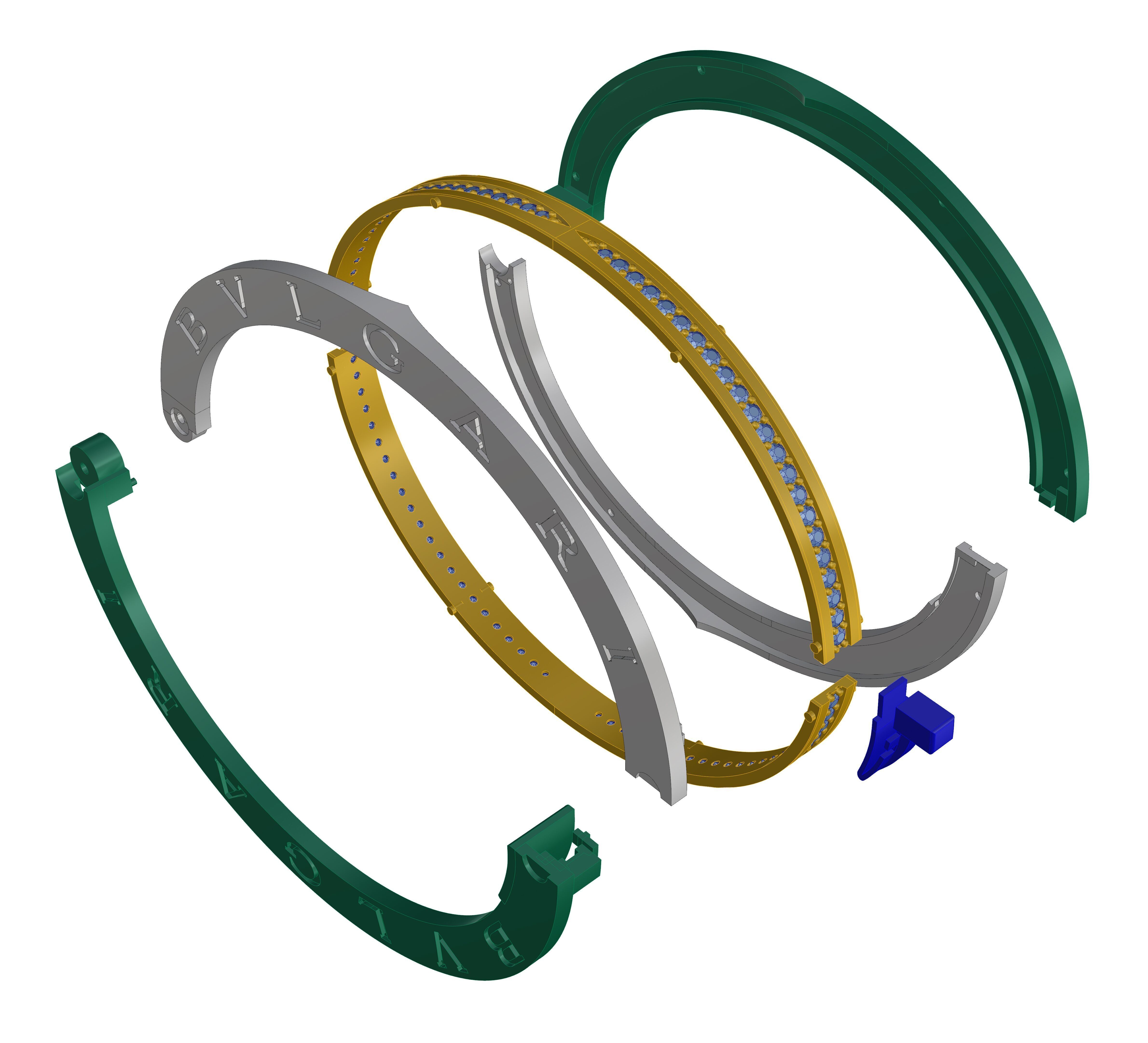 Bracelet 3DM STL OBJ model for 3D printing and CNC 3D print model_9