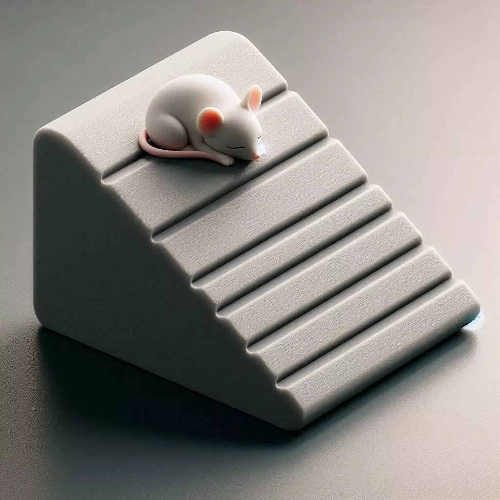 Sleeping Mouse Doorstop Cute Wedge with Floor Grip 3D print model_0