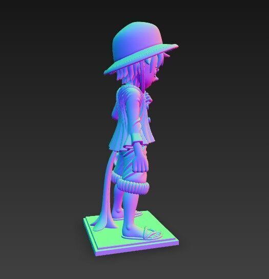 Eared Captain Cheerful Anime Character 3D Print Model 3D model_12