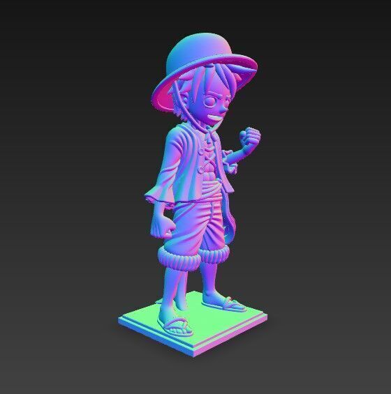 Eared Captain Cheerful Anime Character 3D Print Model 3D model_11
