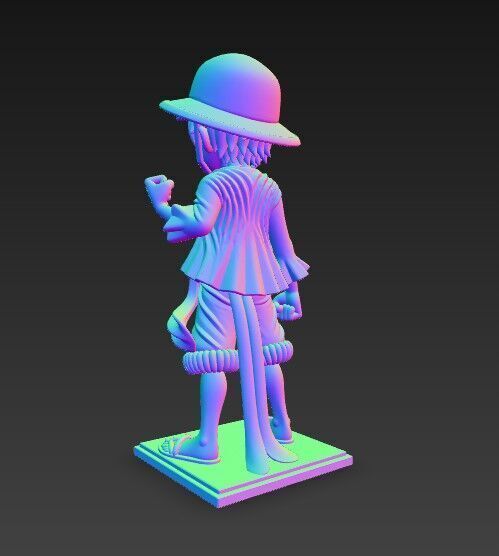 Eared Captain Cheerful Anime Character 3D Print Model 3D model_14