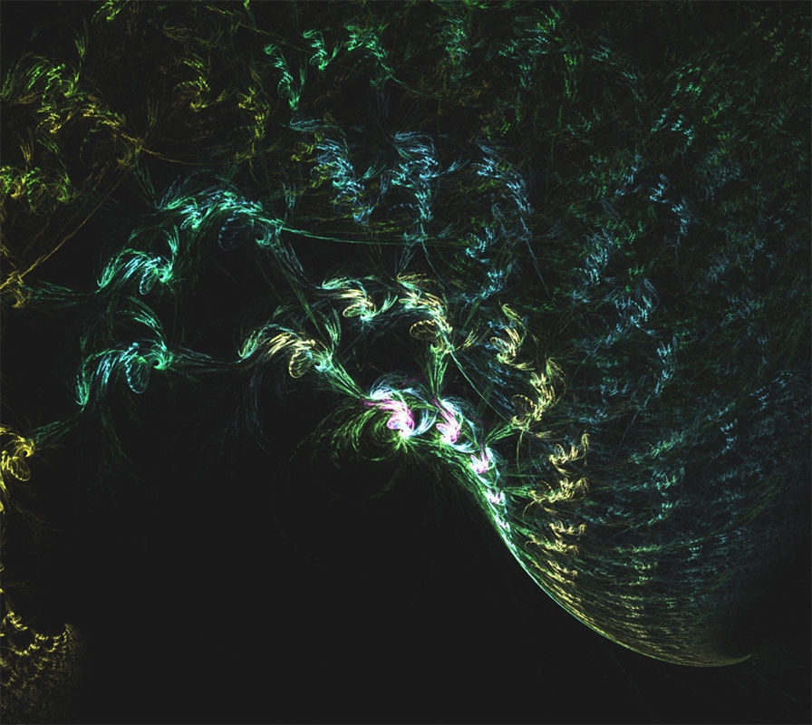 Fractal abstract lights background set 3D model_16