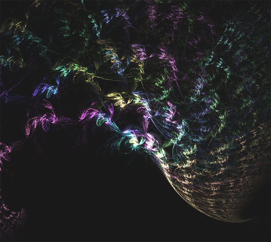 Fractal abstract lights background set 3D model_18