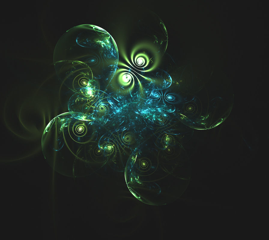 Fractal abstract lights background set 3D model_8