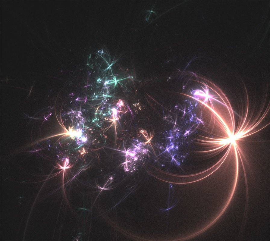 Fractal abstract lights background set 3D model_25