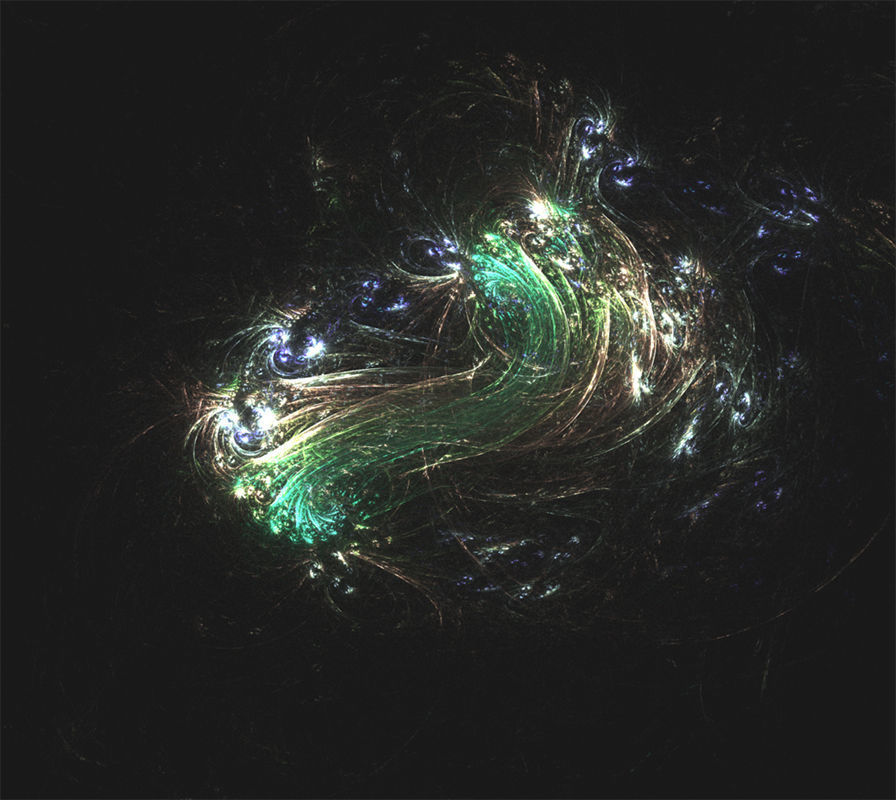 Fractal abstract lights background set 3D model_11