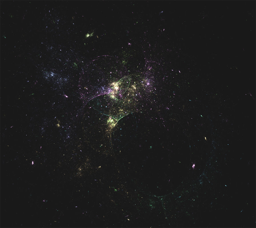 Fractal abstract lights background set 3D model_17