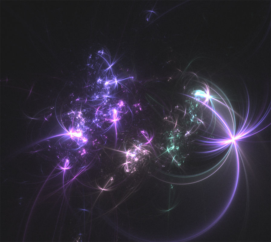 Fractal abstract lights background set 3D model_4