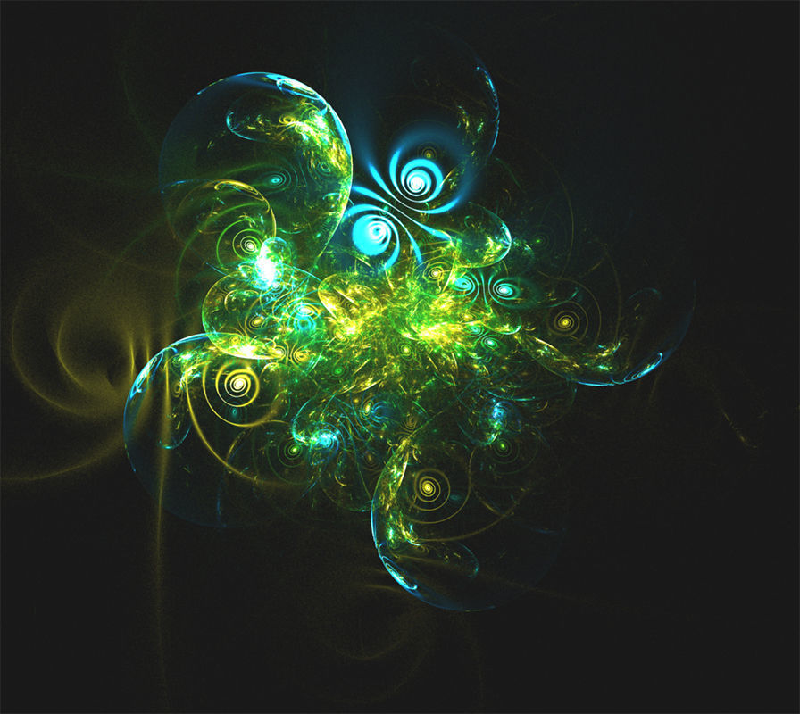 Fractal abstract lights background set 3D model_12