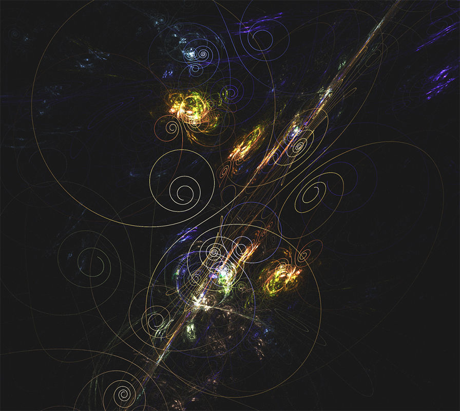 Fractal abstract lights background set 3D model_10