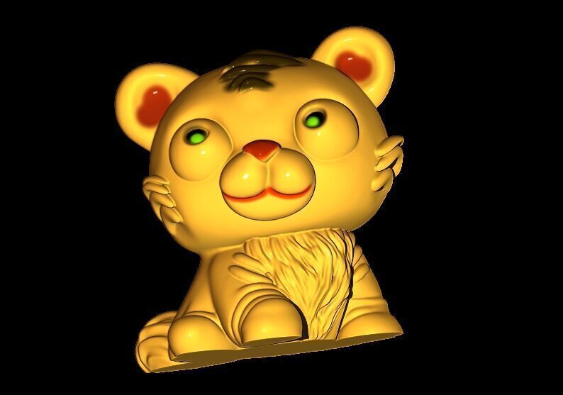 Cute Tiger Toy 3D print model_11