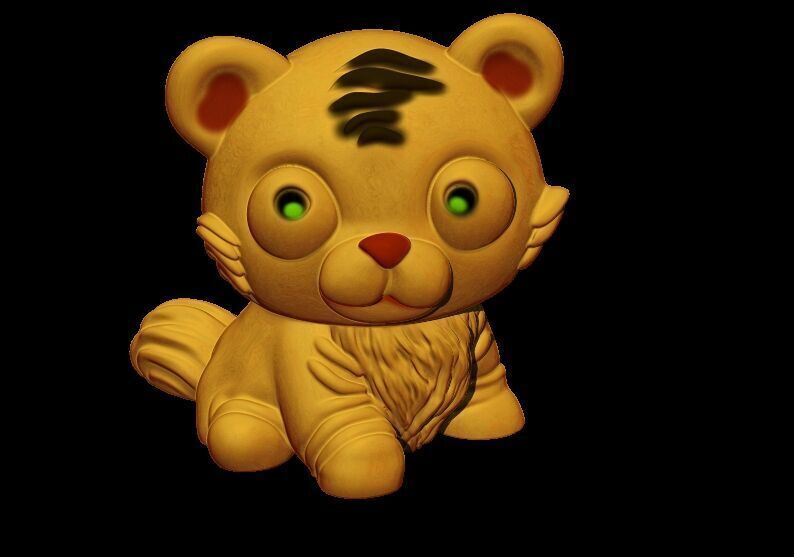 Cute Tiger Toy 3D print model_2