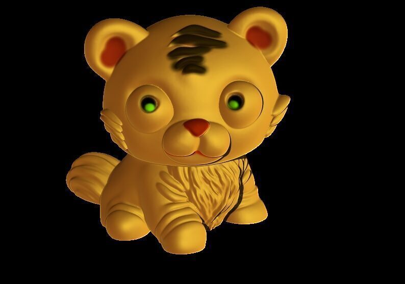 Cute Tiger Toy 3D print model_1