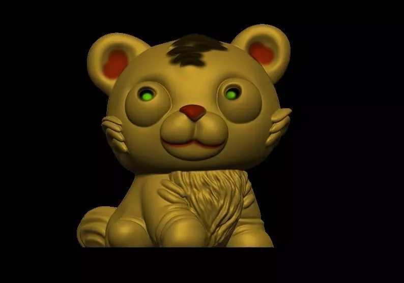 Cute Tiger Toy 3D print model_0