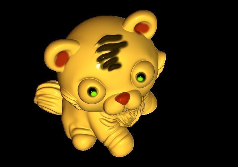 Cute Tiger Toy 3D print model_12