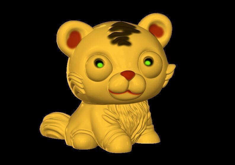 Cute Tiger Toy 3D print model_4