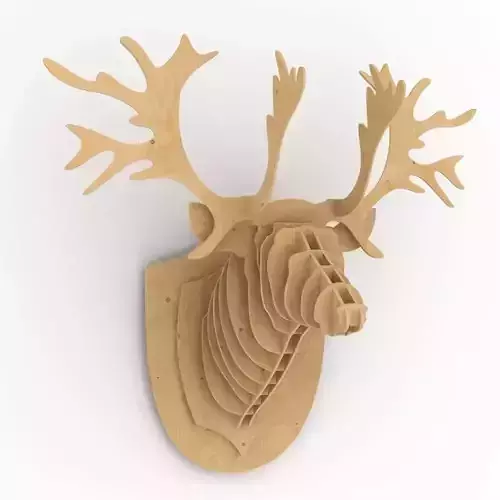 elk head made of plywood 3D model