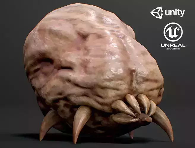 Land Larva3 - Game Ready Low-poly 3D model