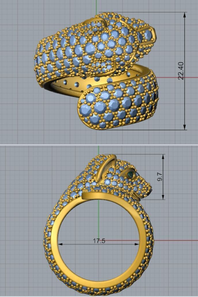 Cartier ring 3DM STL OBJ model for 3D printing and CNC 3D print model_11