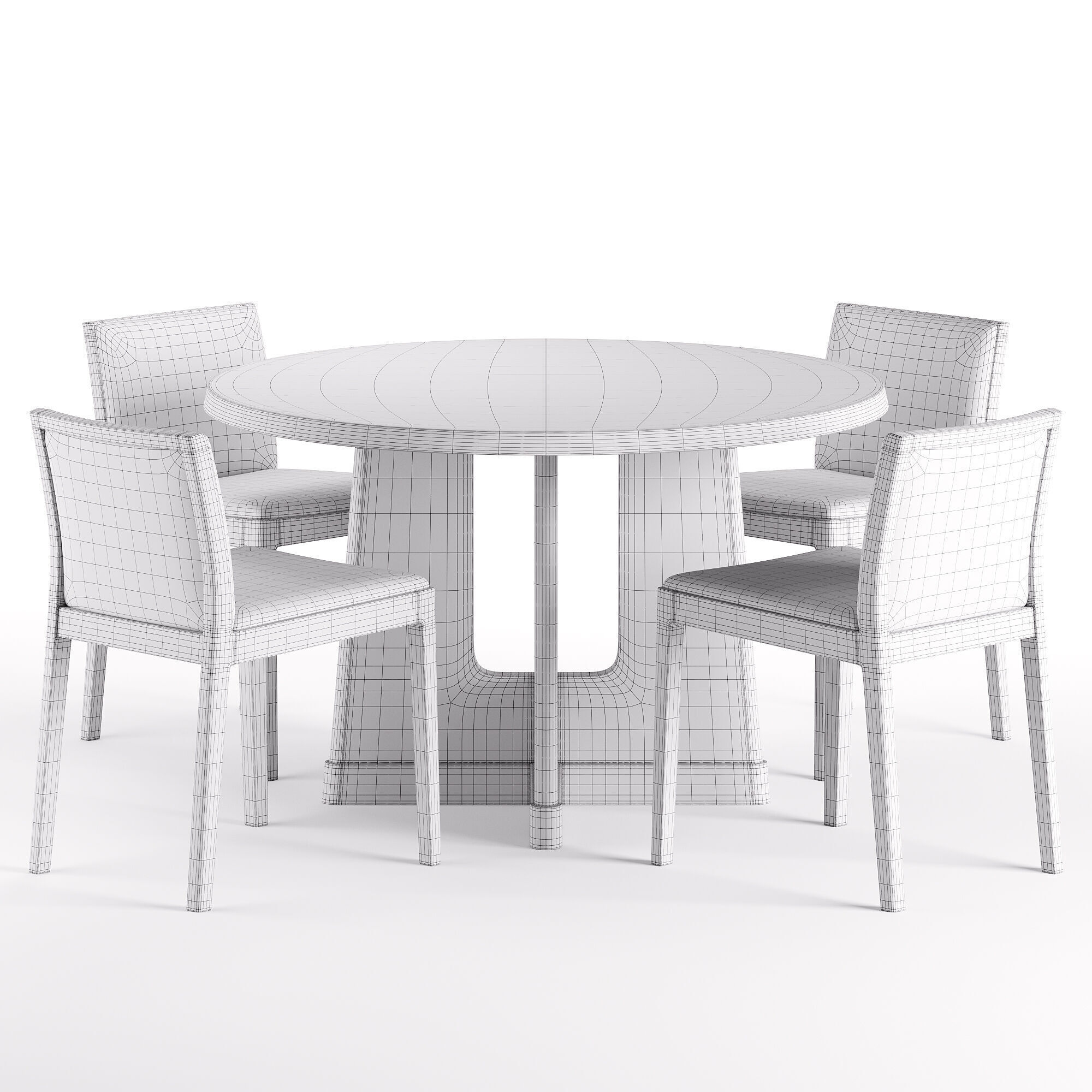 Como Dining Chair and Innis Round Dining Table 3D model_5