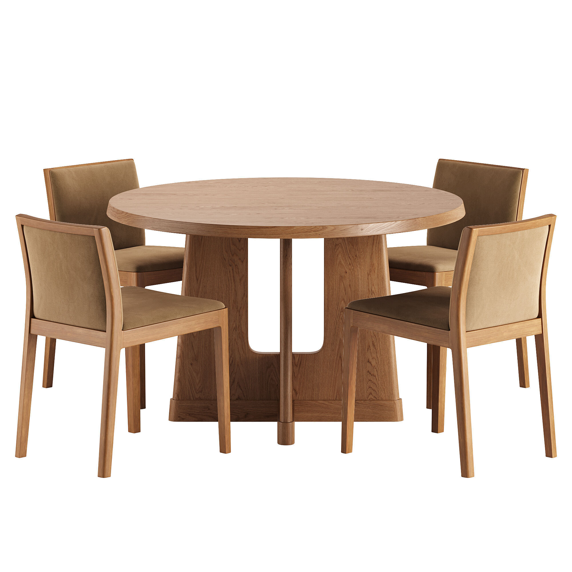 Como Dining Chair and Innis Round Dining Table 3D model_3